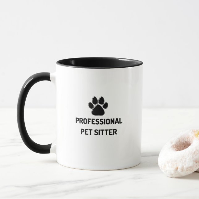 Caneca Presente Atencioso e Fofo de 'Cuidador de Animais  (Com Donut)