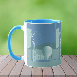 Caneca Presente azul de golfe moderno