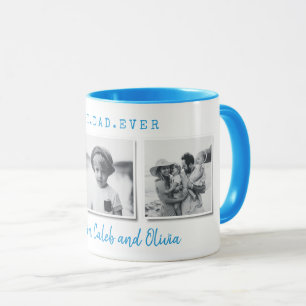 Caneca Presente azul moderno de dia de os pais com várias