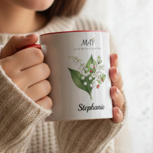 Caneca Presente Botânico Lírio do Vale do Mês de Nascimen