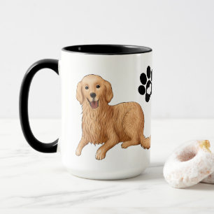 Caneca Presente Cachorro Cartoon Cão Golden Retriever Fof