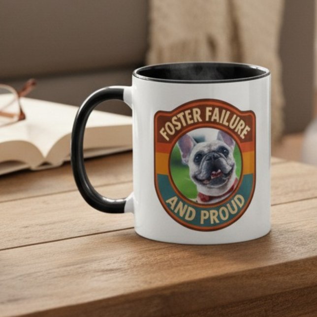 Caneca Presente de Adoção de Cachorro Resgatado com Orgul (Animal foster supporter pet photo mug)