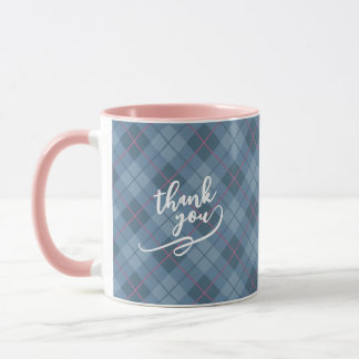 Caneca Presente de agradecimento com padrão de xadrez mod