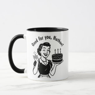 Caneca Presente de animação de aniversário retrô
