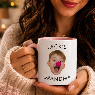 Caneca Presente de Aniversário da Vovó, Rosto de Bebê Pap