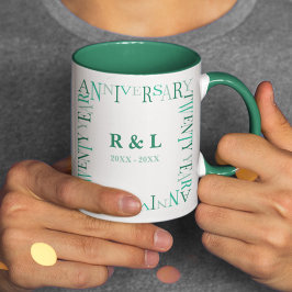 Caneca Presente de Aniversário de Casamento de Vinte Anos