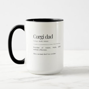 Caneca Presente de Aniversário do Pai do Corgi com Defini