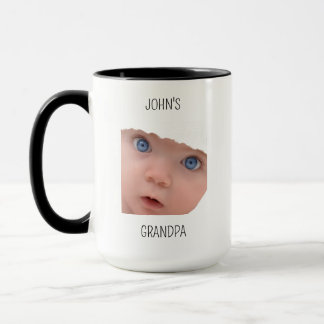 Caneca Presente de Aniversário do Vovô, Rosto de Bebê, Pr
