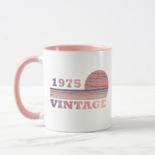 Caneca Presente de aniversário moderno e elegante de 1975