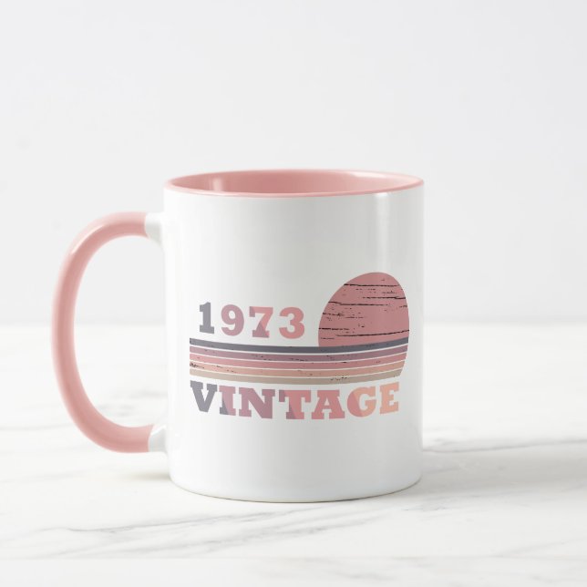 Caneca Presente de aniversário vintage nascido em 1973 (Esquerda)