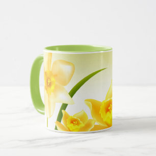 Caneca Presente de Ano Novo Persa de primavera Daffodils