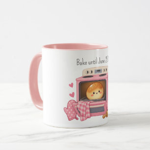 Caneca Presente de Anúncio de Bebê Menina no Forno