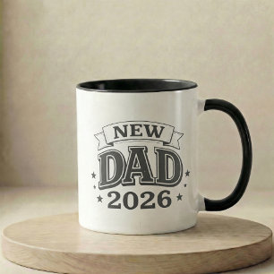 Caneca Presente de Anúncio de Gravidez Novo Pai 2026