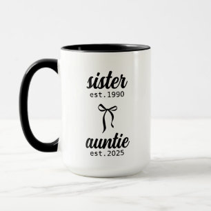 Caneca Presente de anúncio de gravidez para irmã esperand