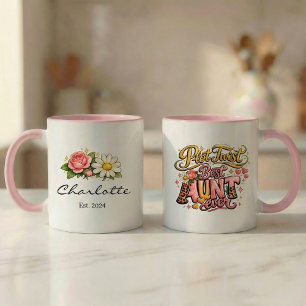 Caneca Presente de Anúncio de Gravidez para Tia com Revir
