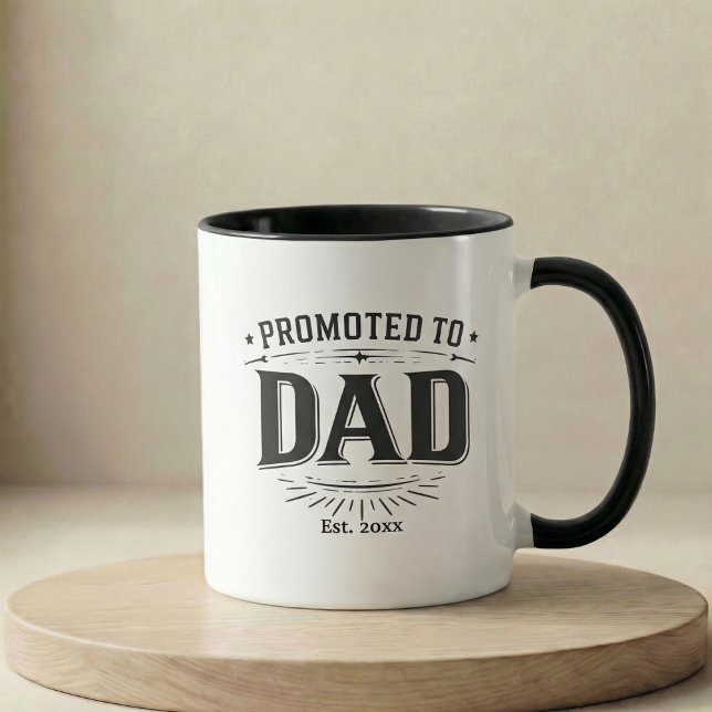Caneca Presente de Anúncio de Gravidez Promovido a Pai (Pregnancy Announcement Gift Promoted To Dad Mug)