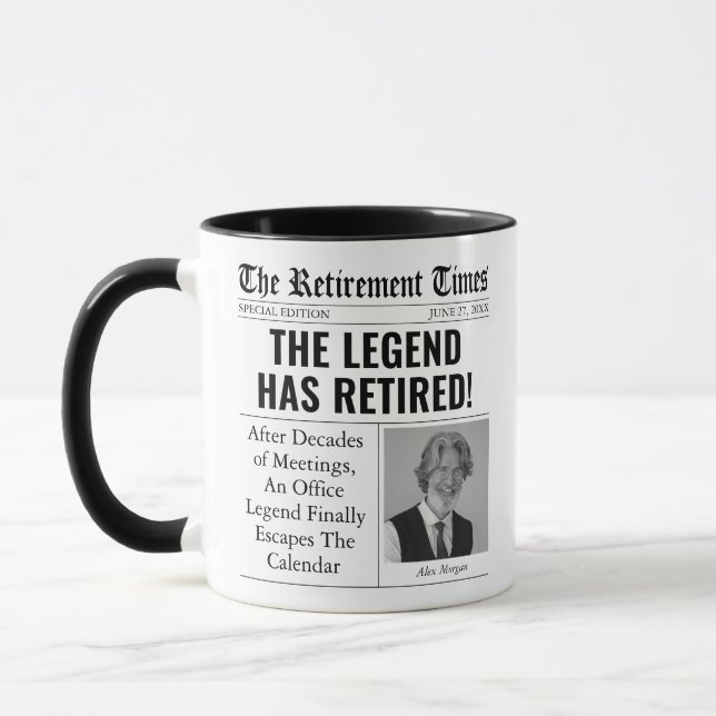 Caneca Presente de Aposentadoria Engraçado Título de Jorn (Esquerda)