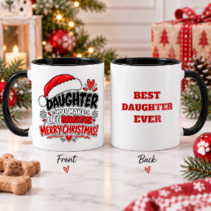 Caneca Presente de Apreciação de Natal Filha de Coração