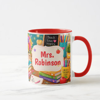 Caneca Presente de Apreciação para Professores Colorido 