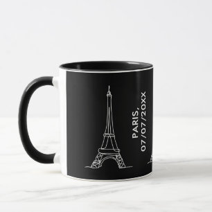 Caneca Presente de Arte de Linha Minimalista de Paris Eif
