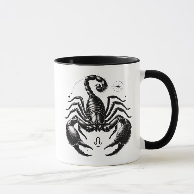 Caneca Presente de Ástrologia Escorpião Zodíaco Escorpião (Direita)