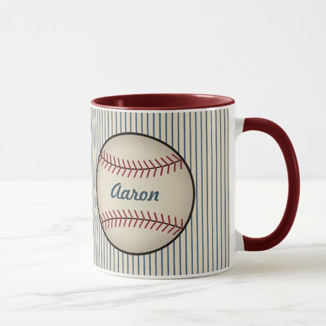 Caneca Presente de Café de Baseball Esportivo Personaliza (Direita)