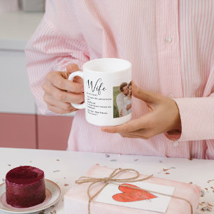 Caneca Presente de Casal de Colagem de Foto e Esposa Rom