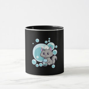 Caneca Presente de Chá de Bolha de Gato   Boba Tea Cats 