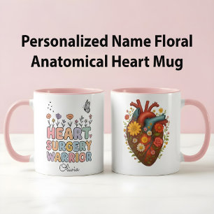 Caneca Presente de Cirurgia do Coração Anatômico Floral P
