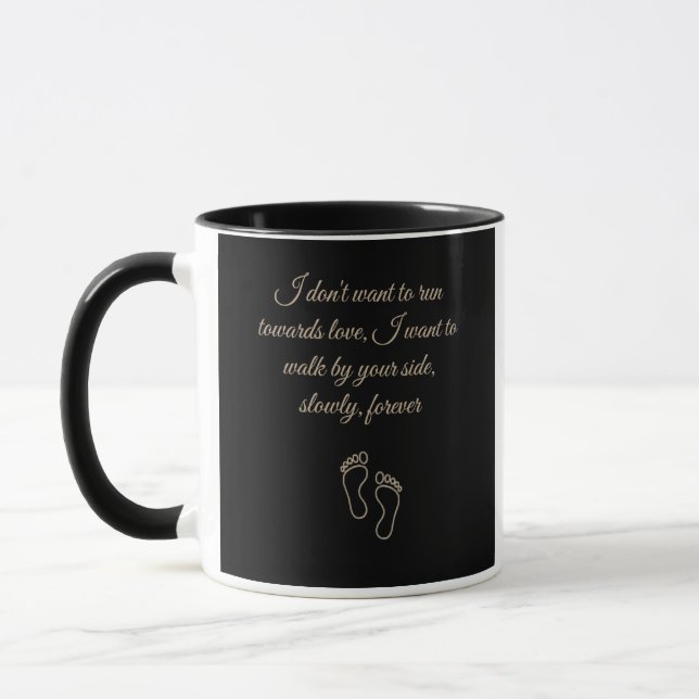Caneca Presente de Citação de Amor Lento para Casais (Esquerda)