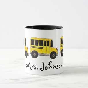 Caneca Presente de driver de ônibus escolar personalizado
