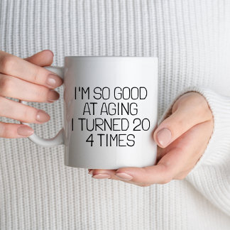 Caneca Presente de Festa de aniversário 80 com 80 anos Pe