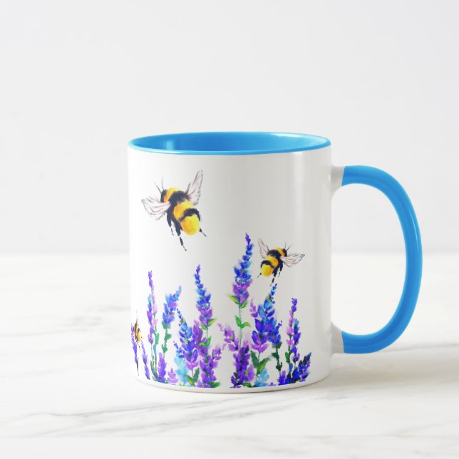 Caneca Presente de flores e abelhas voadoras (Direita)