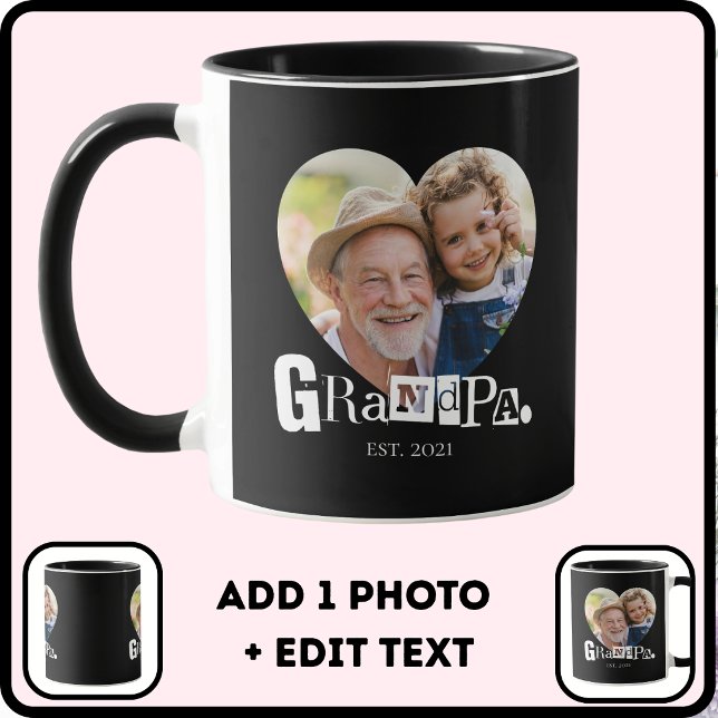 Caneca Presente de Foto do Vovô Estabelecido Para o Avô (Criador carregado)