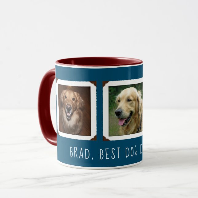 Caneca Presente De Foto Para Cachorro / Mãe De Gato / Pai (Frente Esquerda)