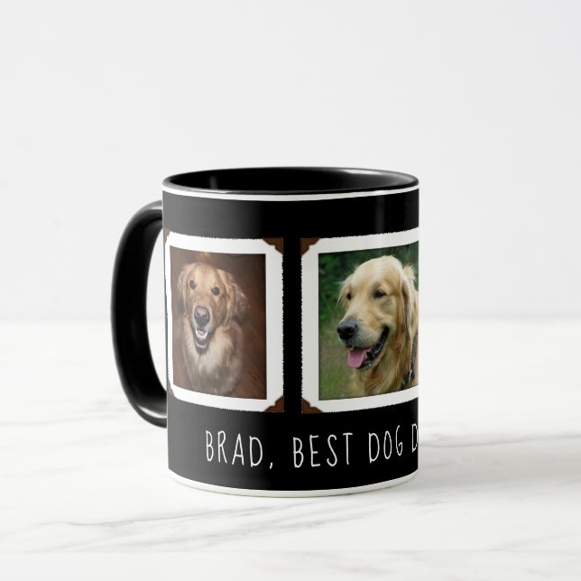 Caneca Presente De Foto Para Cachorro / Mãe De Gato / Pai (Frente Esquerda)