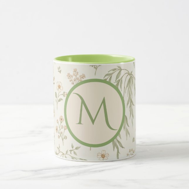 Caneca Presente de Inicial de Monograma Boho Willow & Mor (Centro)