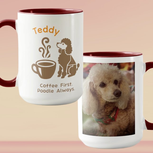 Caneca Presente de Mãe de Cachorro Poodle Personalizado c (Criador carregado)