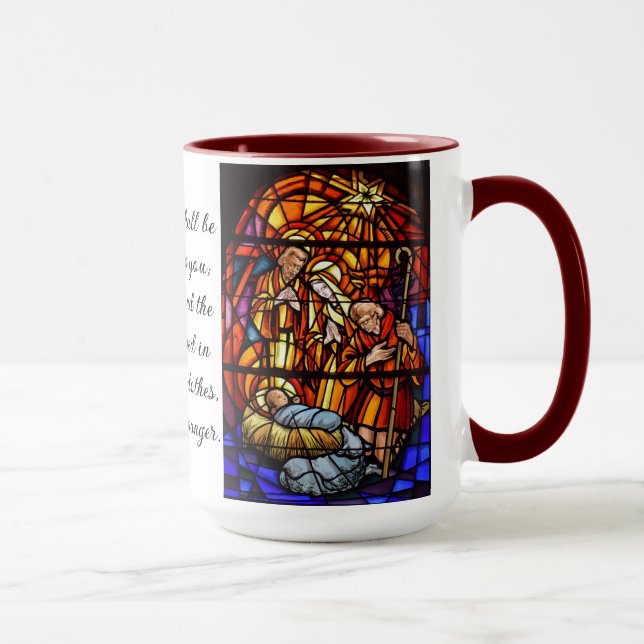 Caneca Presente de Natal da Imagem de Vidro Natividade Co (Direita)