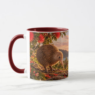 Caneca Presente de Natal da Nova Zelândia Kiwi Bird Pohut