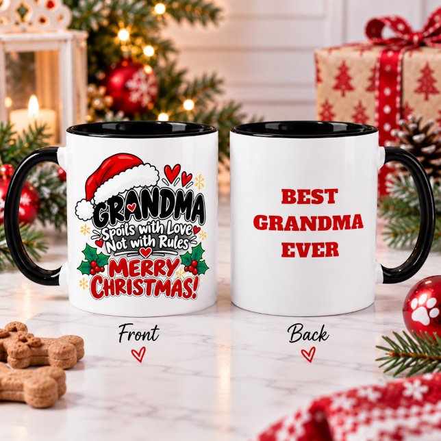 Caneca Presente de Natal da Vovó Divertida Mima Com Amor (Criador carregado)