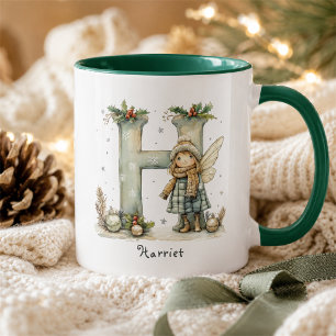 Caneca Presente de Natal de Fada Fofo Personalizado