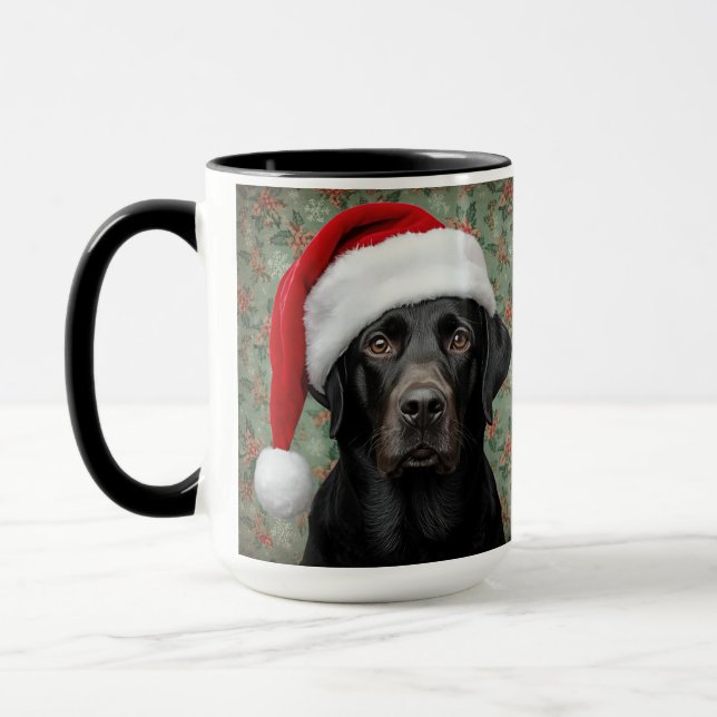 Caneca Presente de Natal do lab preto (Esquerda)