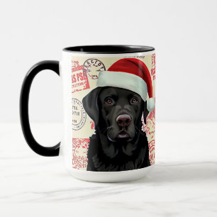 Caneca Presente de natal do lab preto