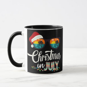 Caneca Presente de Natal em Julho Óculos de Sol com Chapé