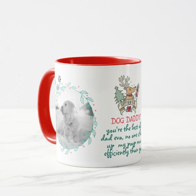 Caneca Presente de Natal para MOM DOG ou PAI adicionar 2  (Frente Esquerda)