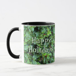Caneca Presente de Natal Personalizado Holly Berry Festa