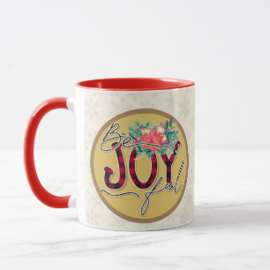 Caneca Presente de Natal Verso de Design de Flor Alegre C