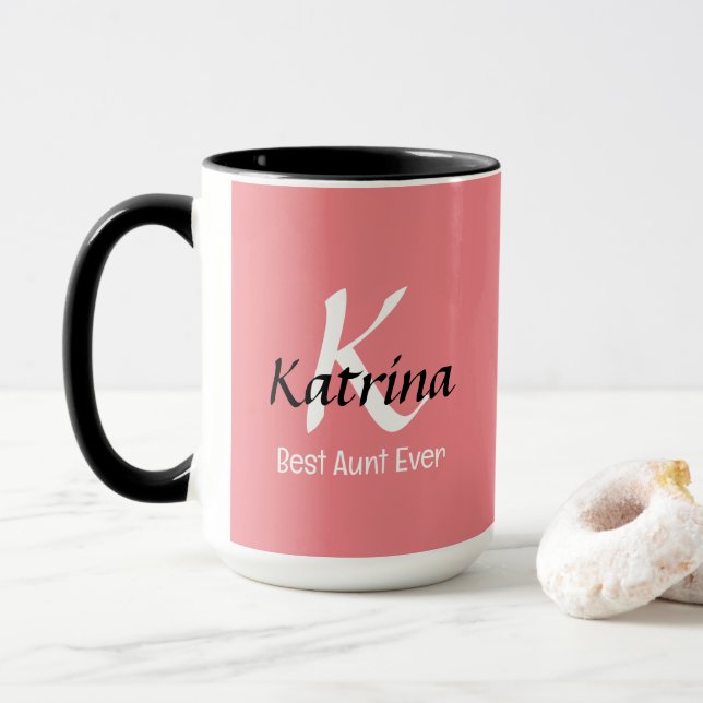 Caneca Presente de Nome Personalizado da Melhor Tia Nunca (Com Donut)