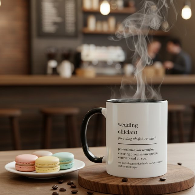 Caneca Presente de Oficiante de Casamento Personalizado D (Custom Wedding Officiant Gift Hilarious Definition Mug)